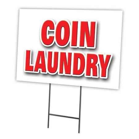 Coin Laundry Yard Sign & Stake Outdoor Plastic Coroplast Window